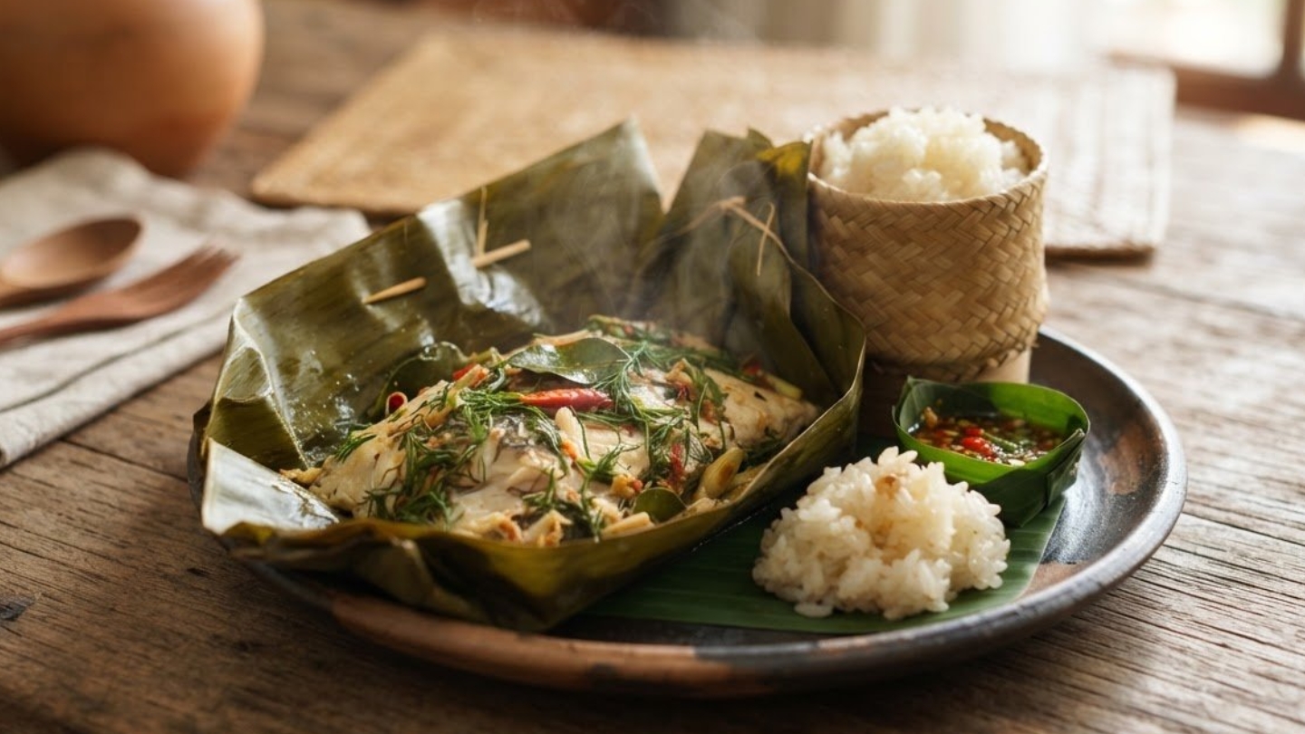 Scoprite il Mok Pa durante un tour gastronomico a Vientiane