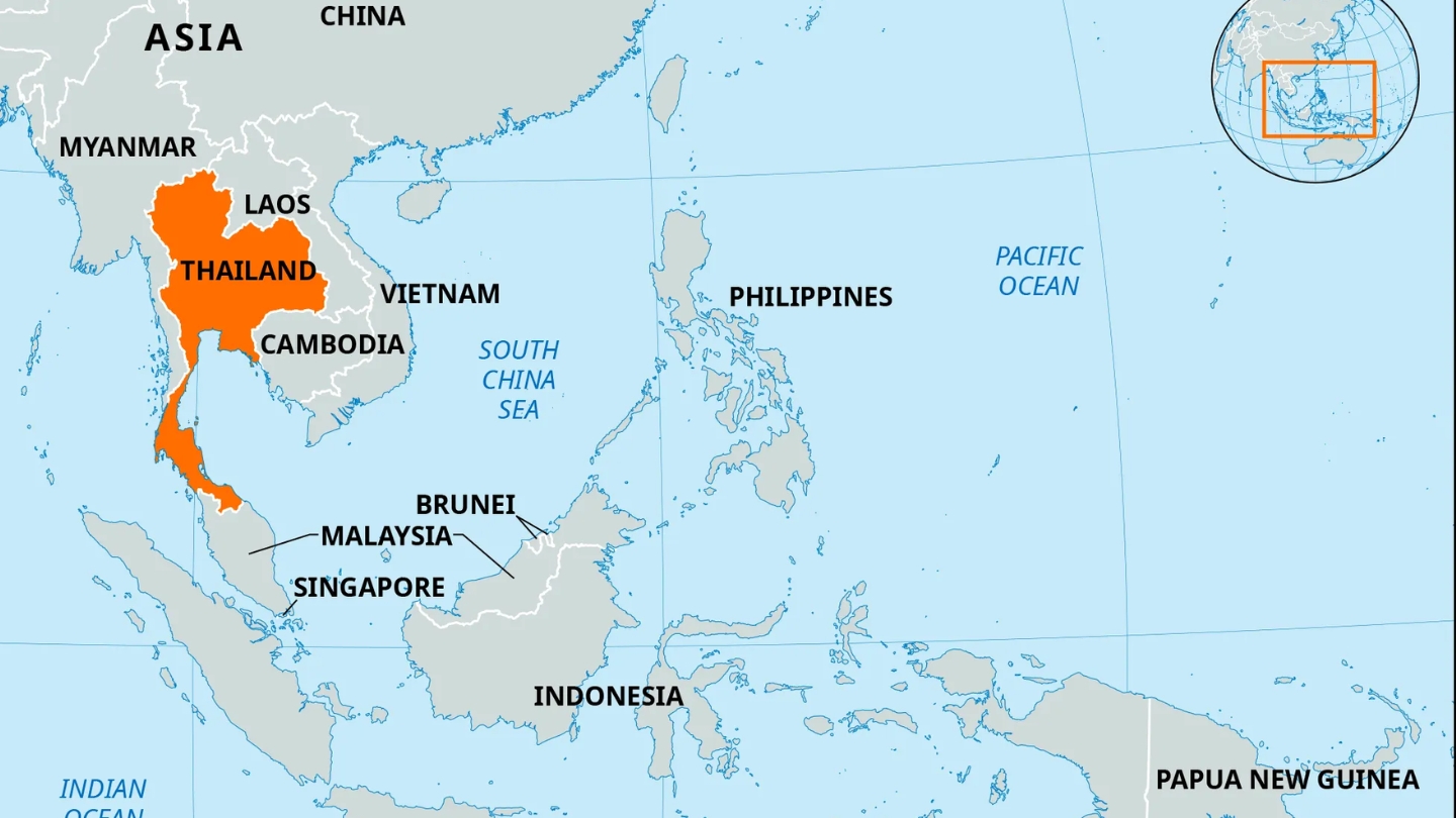 Thailandia cartina geografica dettagliata