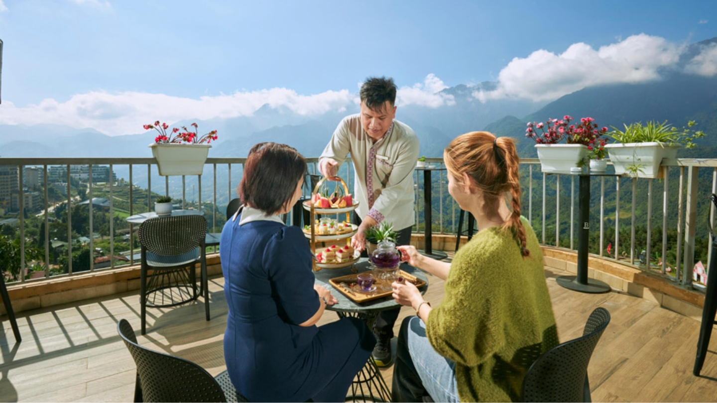 Un balcone per gustare la gastronomia e ammirare la bellezza di Sapa 