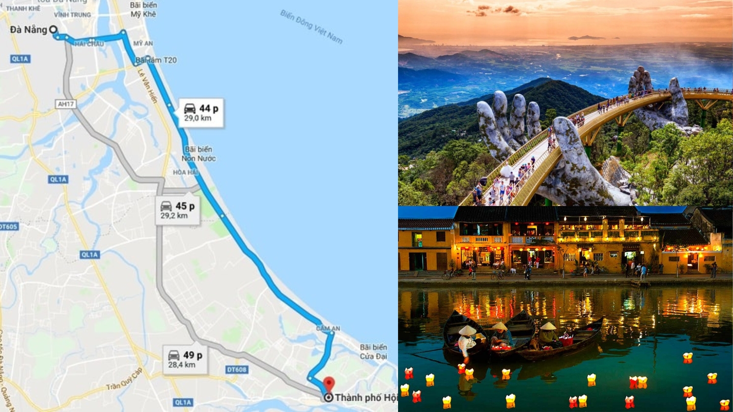 Da Hoi An a Da Nang - Distanza e Tempo di Viaggio