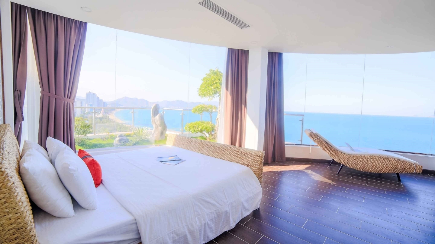 Camere ampie e confortevoli con vista sul mare 