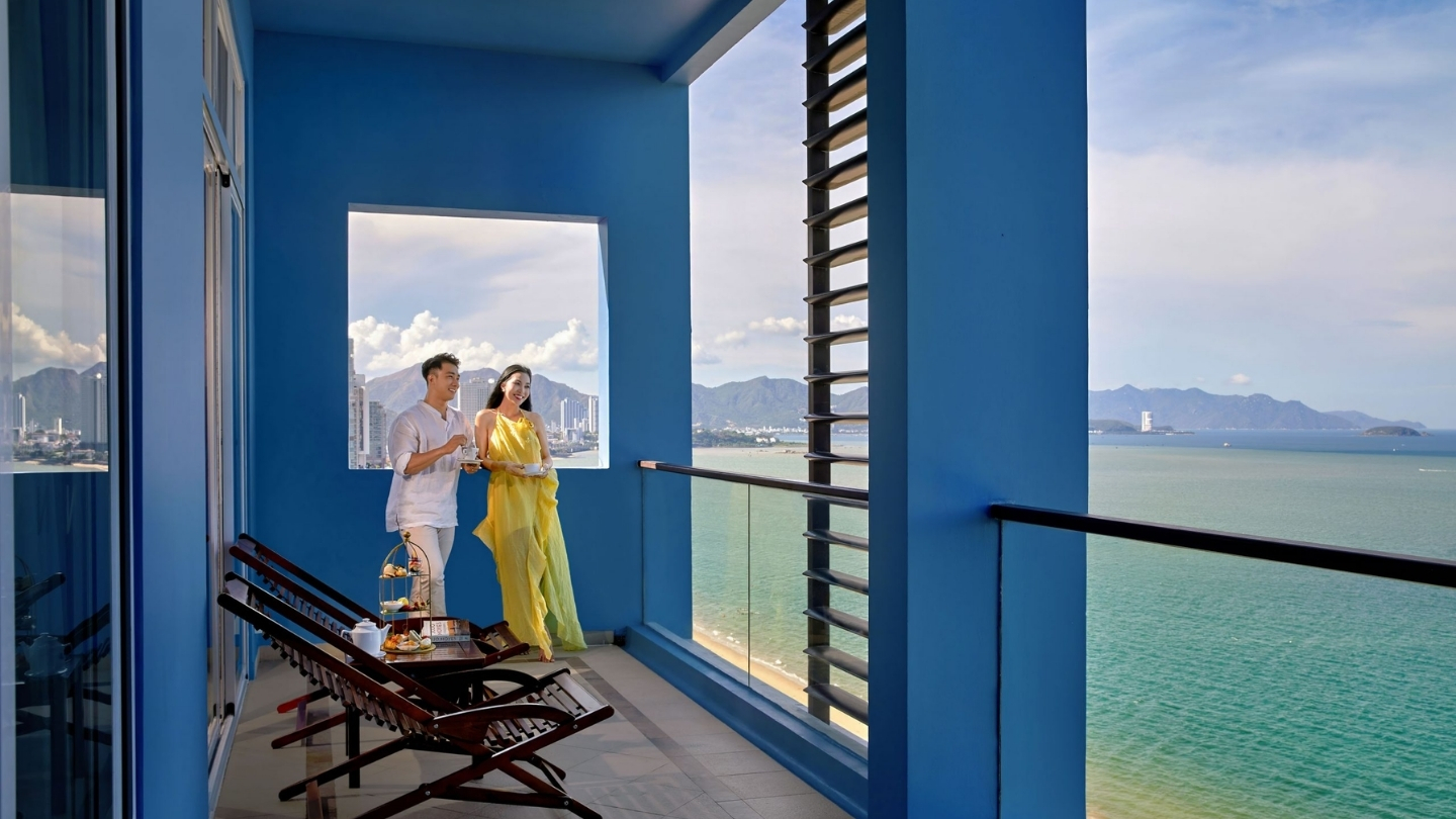 Una vista sul mare dall'hotel  