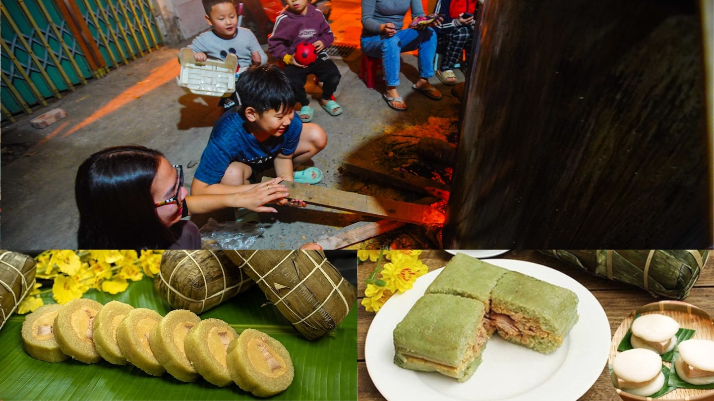 Preparare il “bánh chưng” e il “bánh tét” 