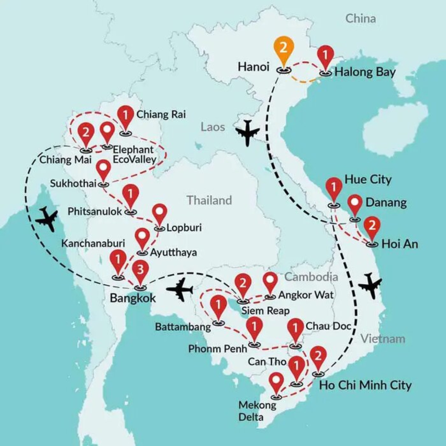 Come viaggiare tra Thailandia Cambogia e Vietnam?