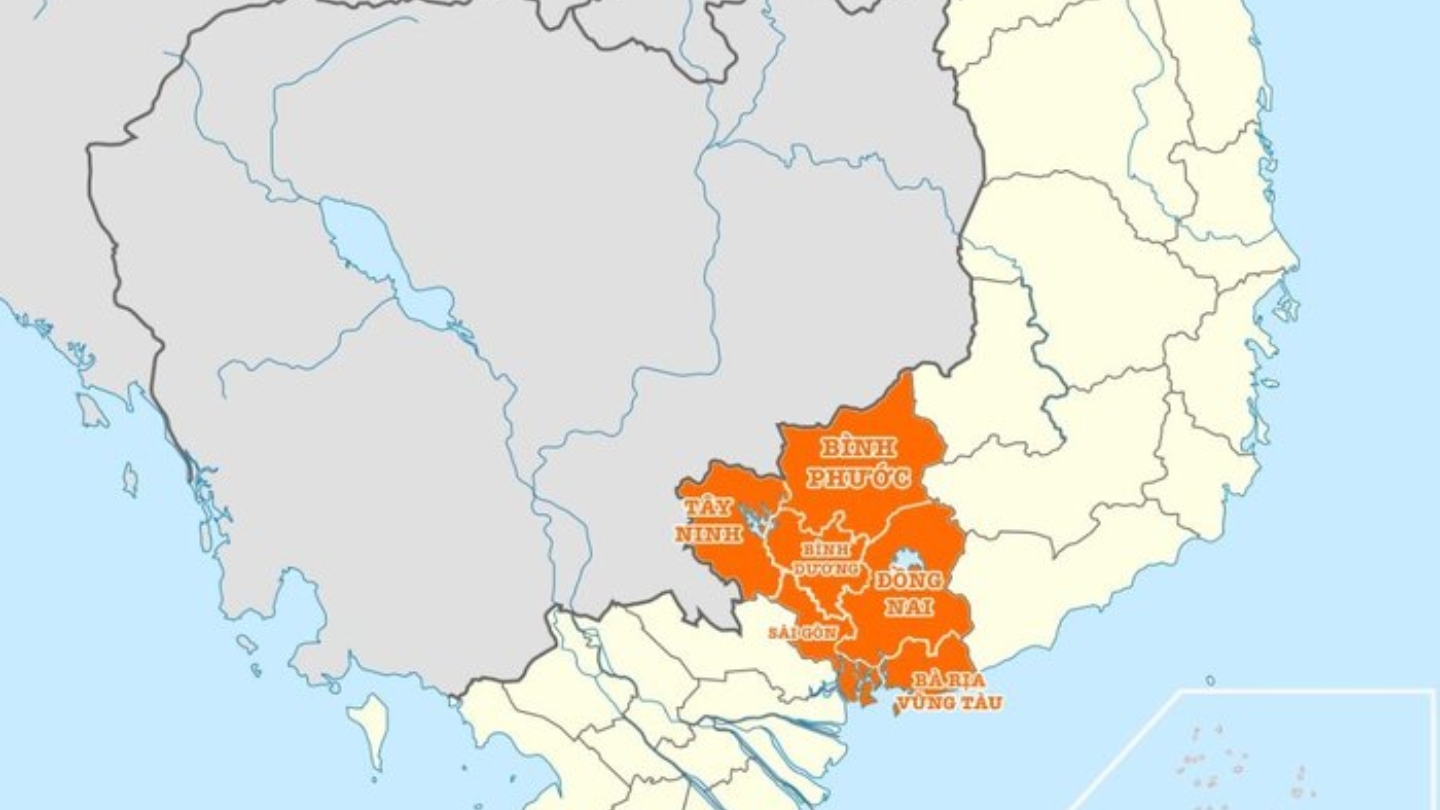 La mappa del Sud-Est