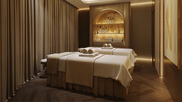 Accogliente spa viola durante la crociera di lusso