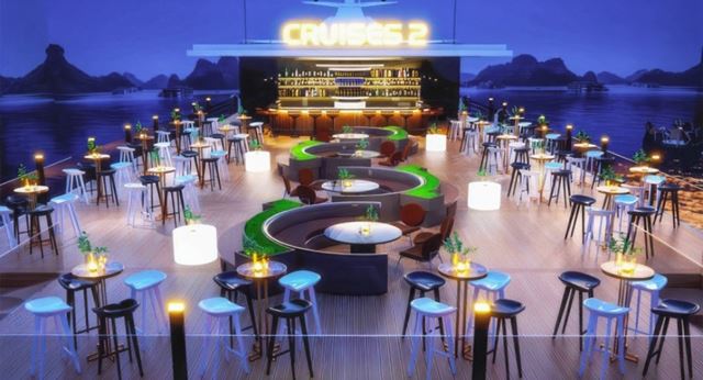 Terrazza solarium con sky bar