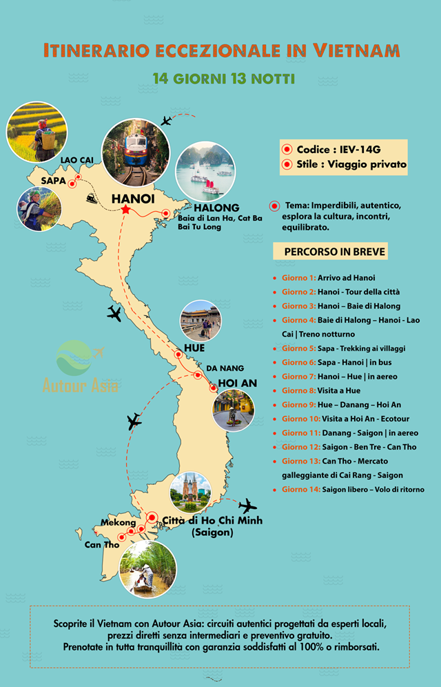 Itinerario eccezionale in Vietnam 14 giorni 13 notti