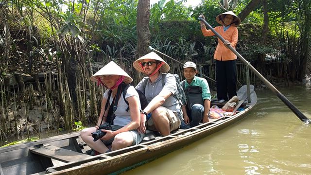 Sampan a remi sul Mekong