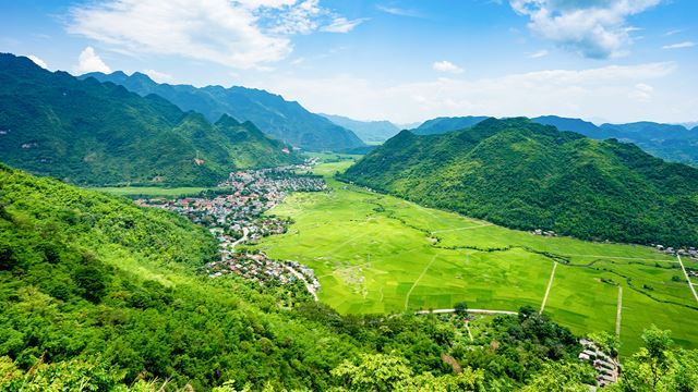 Vista panoramica sul paesaggio di Mai Chau