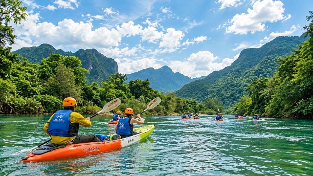 Kayaking Sul fiume di Nam Song